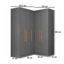 Ver imagem 4 de Armário Multiuso Modulado Celan 5 Portas Onix - Pnr Móveis