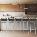 Ver imagem 6 de Kit 5 Banquetas Alta Banco para Balcão Junco Preto Àrea Gourmet Ilha Bancada bares Churrasqueira