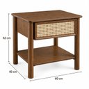 Ver imagem 4 de Mesa de Apoio com Gaveta Ratan Nature Laminada Castanho