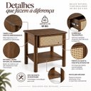 Ver imagem 5 de Mesa de Apoio com Gaveta Ratan Nature Laminada Castanho