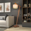 Ver imagem 2 de Luminária de Chão Aurora com Pés de Madeira e Palha Natural 160cm