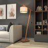 Luminária de Chão Aurora com Pés de Madeira e Palha Natural 160cm - 2