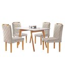 Ver imagem 2 de Conjunto Sala de Jantar Slim Mesa Pé Palito e 4 Cadeiras Monaco Móveis Mundial
