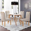 Ver imagem 1 de Conjunto Sala de Jantar Slim Mesa Pé Palito e 4 Cadeiras Monaco Móveis Mundial