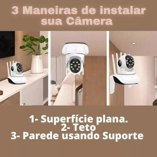 Camera De Segurança Robozinho Baba Eletronica Wifi Sem Fio 3 Antenas, Onvif, Audio, Infravermelho Au - 5