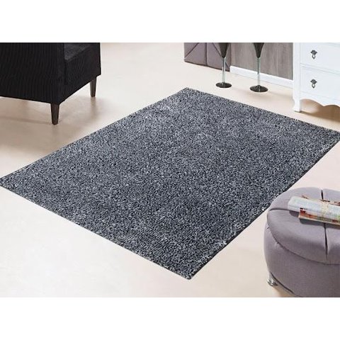Tapete Sala Escritório Decoração Silky Mesclado 150x200 Preto Cinza 09
