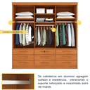 Ver imagem 4 de Guarda Roupa Chicago 3 Portas com Espelho e Pés - Cinamomo - Móveis Tcil