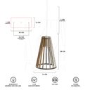 Ver mais imagens de Luminaria Pendente Duplo Koni E27 Madeira Mdf Cq Desmontada:branco