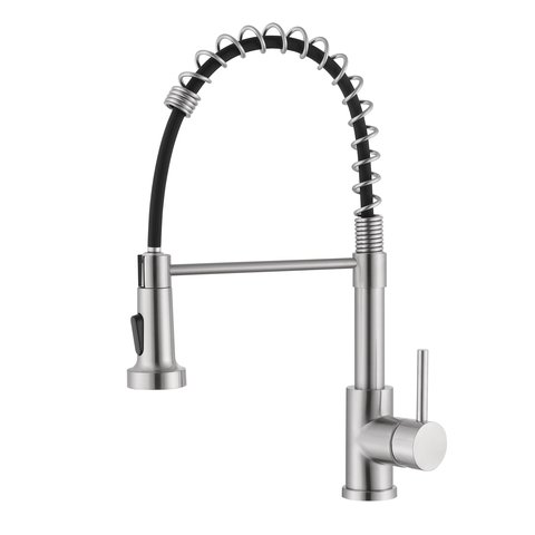Torneira Gourmet Cozinha Monocomando Mesa Duplo Jato Flexível Aço Escovado Me17s