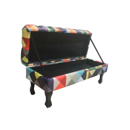 Recamier Baú Luis Xv Capitonê Retrô 140cm Suede Triângulo Pés Madeira Ms Decor - 3