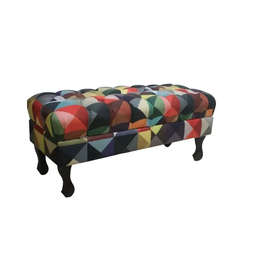 Recamier Baú Luis Xv Capitonê Retrô 140cm Suede Triângulo Pés Madeira Ms Decor - 1