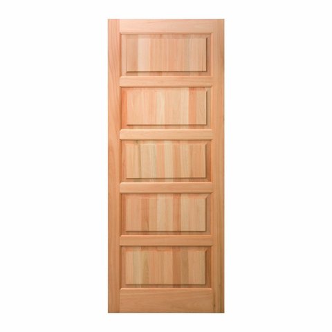 Folha de Porta Maciça em Eucalipto Acabamento Natural 210x80cm PP01 Cruzeiro Portas