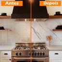 Ver imagem 2 de Papel de Parede Adesivo Cozinha Alta Temperatura Marmore Carrara