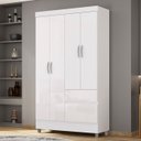 Ver mais imagens de Guarda Roupa Solteiro 103cm com 4 Portas Ideal Flex Branco - Vila Rica