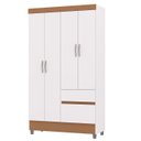 Ver imagem 5 de Guarda Roupa Solteiro 103cm com 4 Portas Ideal Flex Branco - Vila Rica