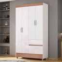 Ver imagem 1 de Guarda Roupa Solteiro 103cm com 4 Portas Ideal Flex Branco - Vila Rica
