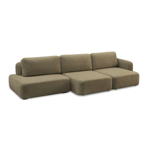 Sofá Decorativo Santiago 6 Lugares 372cm Sala de Estar Retrátil Modulado Bouclê Castor G89 - Gran Be