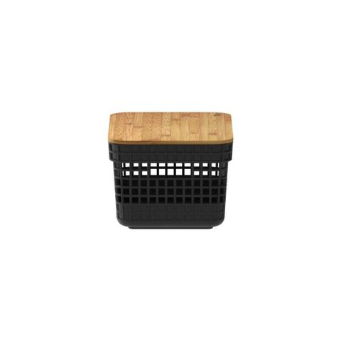 Cesto Organizador Grid com Tampa em Bambu 2,5L ou Preto