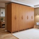 Ver imagem 1 de Guarda-Roupa Casal 8 Portas 6 Gavetas com Pés MDF 236cm Serenata Marrom Amêndoa Clean