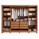 Ver imagem 4 de Guarda-Roupa Casal 8 Portas 6 Gavetas com Pés MDF 236cm Serenata Marrom Amêndoa Clean
