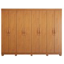 Ver imagem 2 de Guarda-Roupa Casal 8 Portas 6 Gavetas com Pés MDF 236cm Serenata Marrom Amêndoa Clean