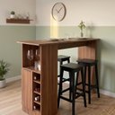 Ver imagem 1 de Bancada Bar para Cozinha 1 Porta com Adega e Prateleira 136x93x45cm