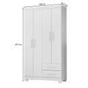 Ver imagem 3 de Guarda Roupa Quarto Solteiro 100cm 4 Portas 2 Gavetas Basic Moderno Luxo Madeira MDP