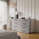 Ver imagem 2 de Cômoda Dublin 8 Gavetas com Espelho Cinza/Branco - Panorama Móveis