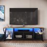 Rack Gamer com Led Estilo Industrial Mesa para Televisão Tv:preto com Mel - 1