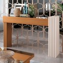 Ver imagem 2 de Aparador Denver para Sala de Estar/ Jantar com Espelho Cinamomo/ Off White - Bela Móveis