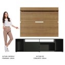 Ver imagem 7 de Rack Madesa Cancun e Painel para Tv até 65 Polegadas - Preto/rustic