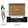 Rack Madesa Cancun e Painel para Tv até 65 Polegadas - Preto/rustic - 7
