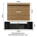 Ver imagem 3 de Rack Madesa Cancun e Painel para Tv até 65 Polegadas - Preto/rustic