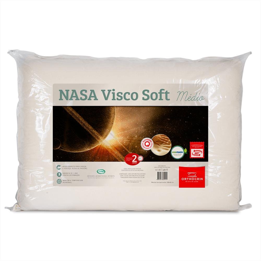 Travesseiro Medio Orthocrin NASA Visco Soft (48X68X12) - 1