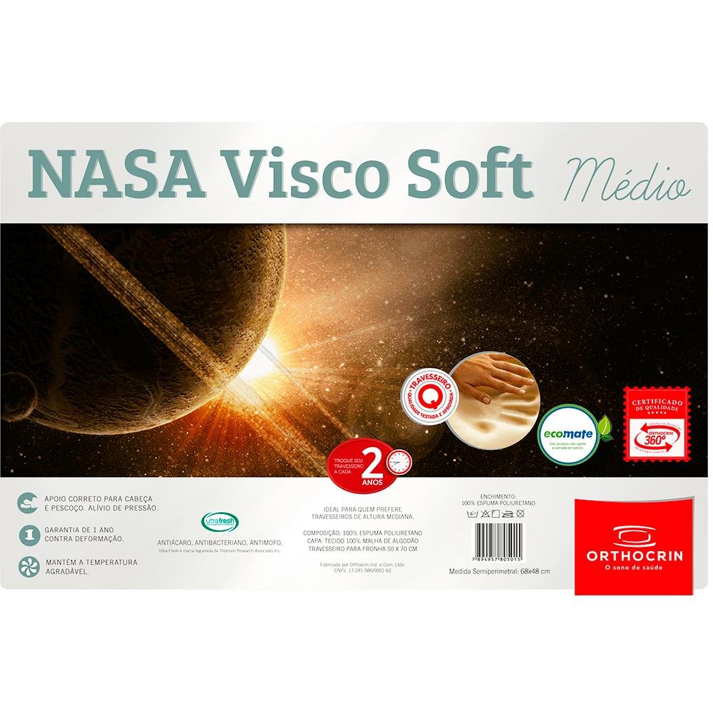 Travesseiro Medio Orthocrin NASA Visco Soft (48X68X12) - 2
