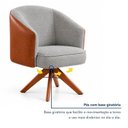 Ver imagem 6 de Kit 2 Poltronas Giratórias Linho Premium Base Madeira Maciça Juliana