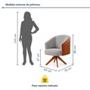Ver imagem 3 de Kit 2 Poltronas Giratórias Linho Premium Base Madeira Maciça Juliana