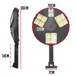 Luminaria Solar Sensor Movimento Presença Controle LED Branco Frio Parede Rua Jardim Quintal Casa Se - 3
