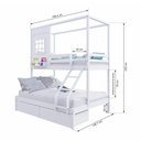 Ver imagem 4 de Beliche Casinha Reta Casal/ Solteiro com 02 Gavetas Madeira Maciça Branco Housin