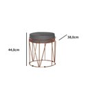 Ver imagem 2 de Puff Babu Bronze Veludo Cinza Metal Móveis