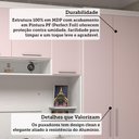 Ver imagem 4 de Quarto Completo Alpes 6 Portas 1 Gaveta MDP 97cm Branco e Rosa Luciane