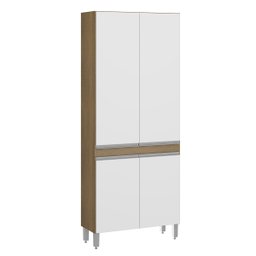 Armário de Cozinha Paneleiro Sabrina 80 X 202 Cm 4 Portas Mdp Avelã Branco 0452 Menu - 2