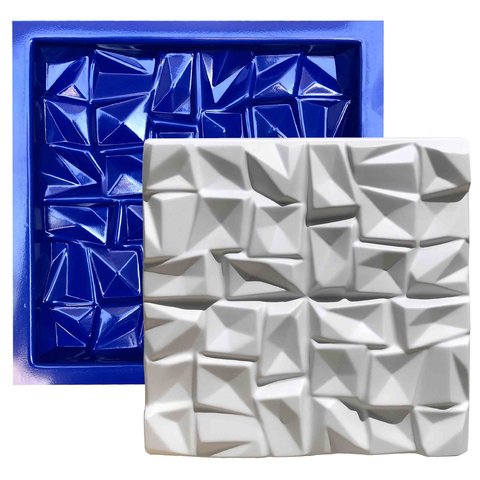 Forma 3D Gesso e Cimento ABS 1mm - Abstrato 30x30 cm