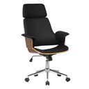 Ver imagem 2 de Cadeira de Escritório Home Office Decorativa Casemiro PU c/Regulagem de Altura Base Giratória Preto