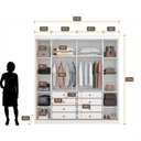 Ver imagem 6 de Guarda Roupa Casal 2 Portas 8 Gavetas 100% MDF com Espelho Trieste Branco/Neve