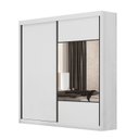 Ver imagem 3 de Guarda Roupa Casal 2 Portas 8 Gavetas 100% MDF com Espelho Trieste Branco/Neve