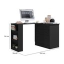 Ver imagem 4 de Cômoda Mesa de Escritório Retrátil Zoe 3 Gavetas MDP 91,30cm Preto Loja Sheep