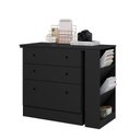 Ver imagem 5 de Cômoda Mesa de Escritório Retrátil Zoe 3 Gavetas MDP 91,30cm Preto Loja Sheep