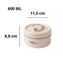 Ver imagem 2 de Kit 2 Marmitas Térmicas 600ml em Aço Inox 304 com Vedação