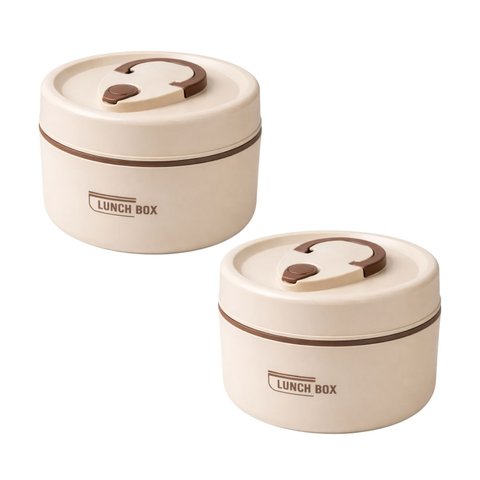 Kit 2 Marmitas Térmicas 600ml em Aço Inox 304 com Vedação